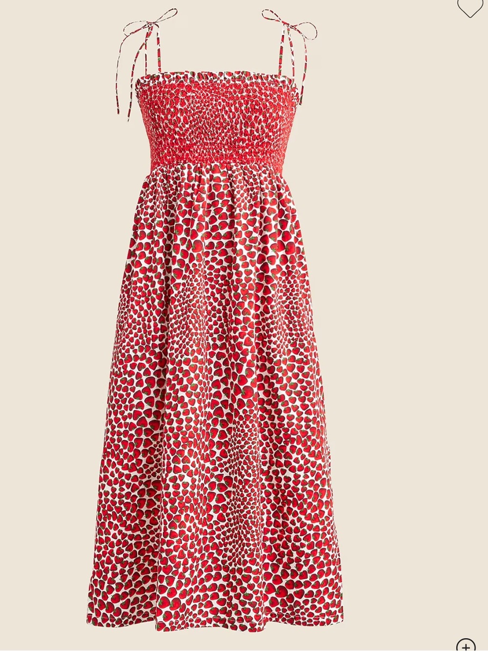 J. Crew Paloma Dress in Strawberry Swirl